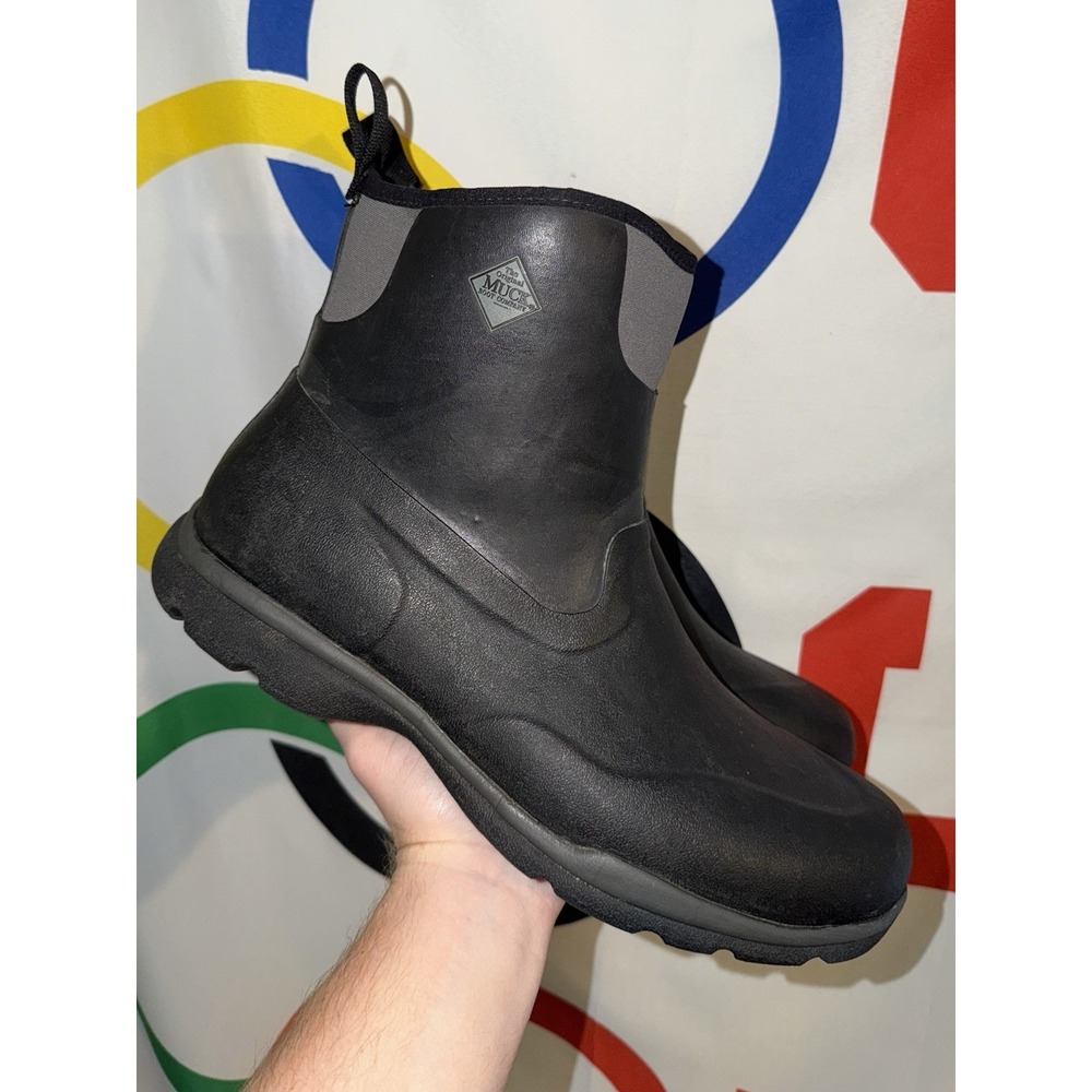 Muck Boots Mens Size 15 Black Rubber Chelsea Style Soft Toe